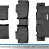 Floor Mats 3 Row Liner Set Black for 2016-2021 Dodge Durango with 2nd Row Bench Seat - Image 5