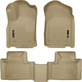usky Liners - Weatherbeater | Fits 2011 - 2015 Dodge Durango/Jeep Grand Cherokee - Front & 2nd Row Liner - Tan, 3 pc. | 99053
