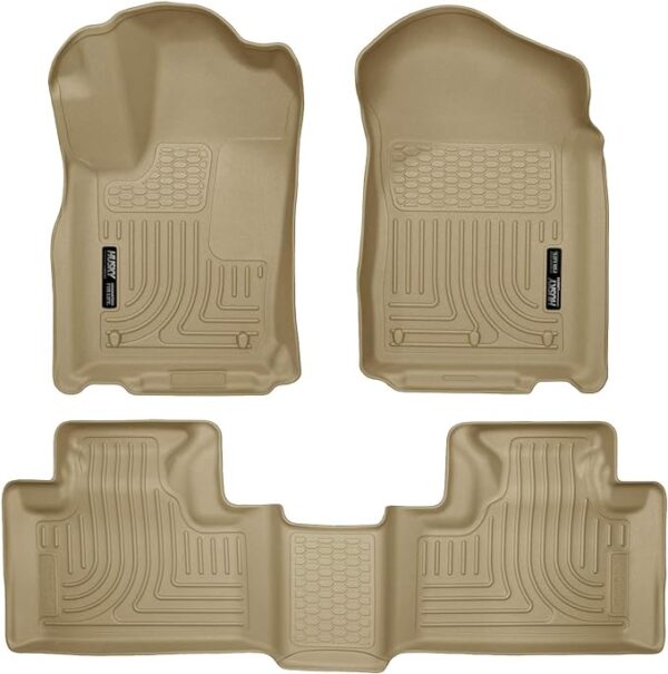 usky Liners - Weatherbeater | Fits 2011 - 2015 Dodge Durango/Jeep Grand Cherokee - Front & 2nd Row Liner - Tan, 3 pc. | 99053