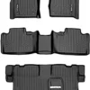 SMARTLINER Custom Fit Floor Mats 3 Row Liner Set Black for 2016-2021 Dodge Durango with 2nd Row Bench Seat