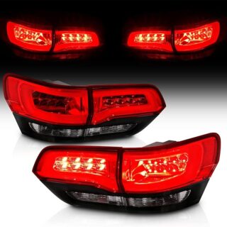 AmeriLite Red/Smoke/Black LED Bar LED Brake Turn Signal Tail lights Set For 2014-2017 Jeep Grand Cherokee (4 pcs) - Passenger and Driver Side