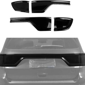 Hoolcar Tail Light Lamp Cover Guard Taillight Trim Bezel Frame Decor Exterior Accessories Compatible with Dodge Durango 2014-2023, Smoked Black