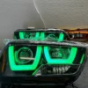 2011-2014 Dodge Charger RGBW Flow Series LED Halo DRL Spec-D Headlights - Image 4